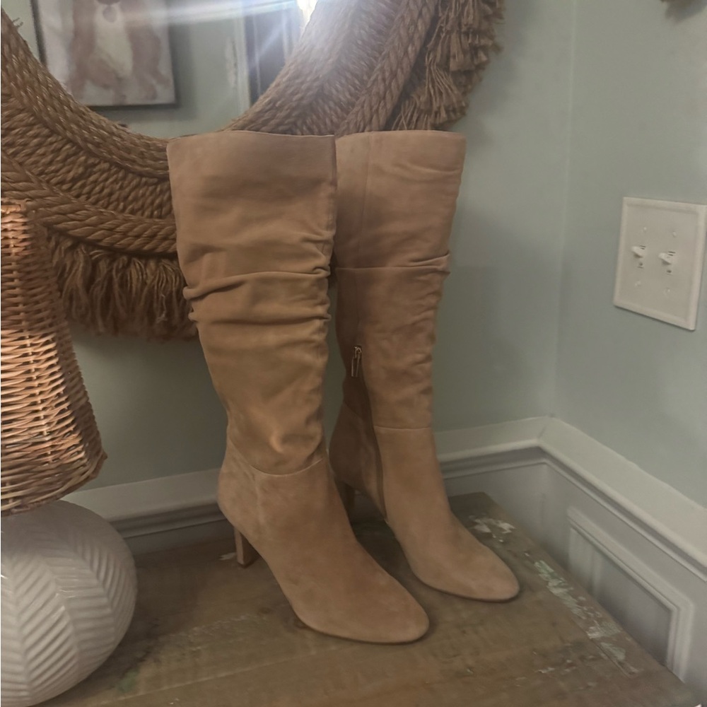 Vince Camuto Tan Suede Heeled Boots